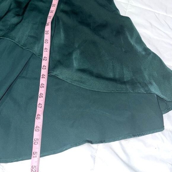 Womens Elegant Green Midi Dress XL Polyester Spandex Short Sleeve - Picture 10 of 11